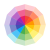 Color wheel icon representing colorful display, visual settings, or screen color features for a handheld game console.