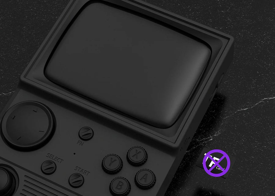 Nahaufnahme eines schwarzen R36T WiFi mit Display, Tasten und violett durchgestrichenem Wi-Fi-Symbol vor dunklem strukturiertem Hintergrund.